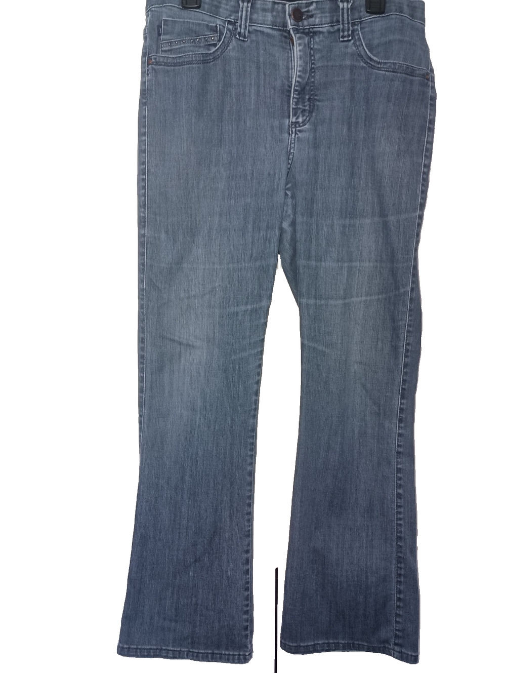 Lee Women's Jeans 12 Bootcut Blue Denim Stretch Rhinestone Studded Embroidered